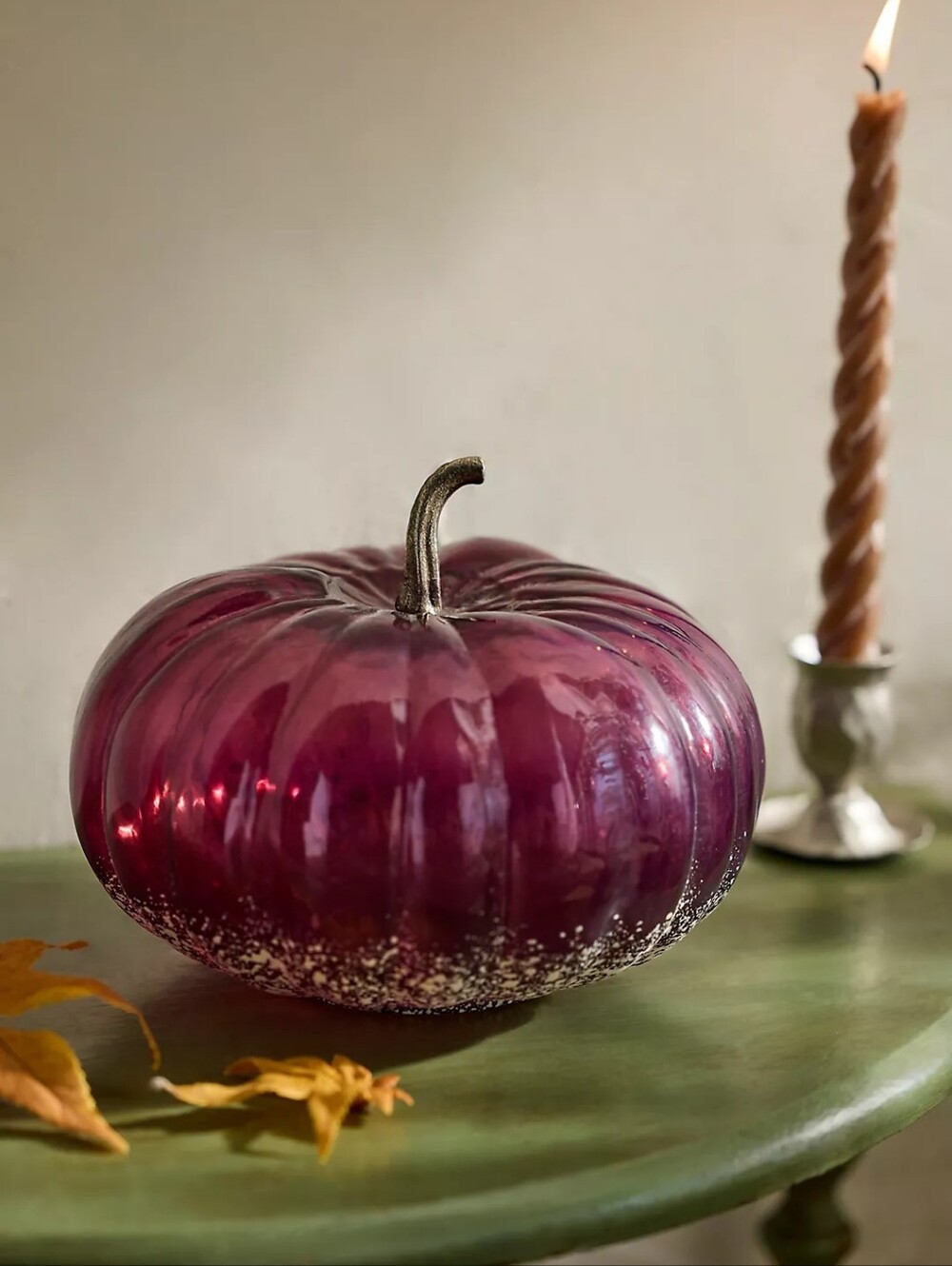 Anthropologie Glass Pumpkin, 7"